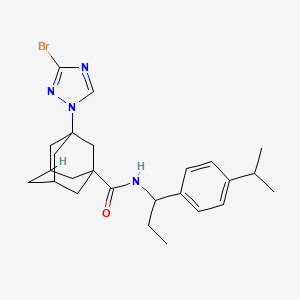 molecular formula C25H33BrN4O B4362337 3-(3-bromo-1H-1,2,4-triazol-1-yl)-N-[1-(4-isopropylphenyl)propyl]-1-adamantanecarboxamide 