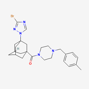 molecular formula C25H32BrN5O B4362338 [3-(3-BROMO-1H-1,2,4-TRIAZOL-1-YL)-1-ADAMANTYL][4-(4-METHYLBENZYL)PIPERAZINO]METHANONE 