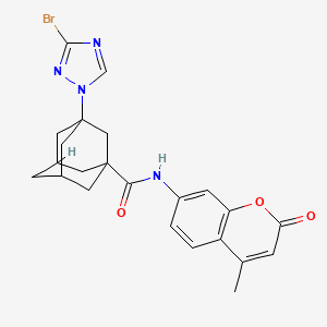 molecular formula C23H23BrN4O3 B4362346 3-(3-bromo-1H-1,2,4-triazol-1-yl)-N-(4-methyl-2-oxo-2H-chromen-7-yl)-1-adamantanecarboxamide 