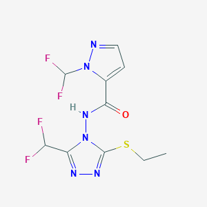 1-(difluoromethyl)-N-[3-(difluoromethyl)-5-(ethylsulfanyl)-4H-1,2,4-triazol-4-yl]-1H-pyrazole-5-carboxamide