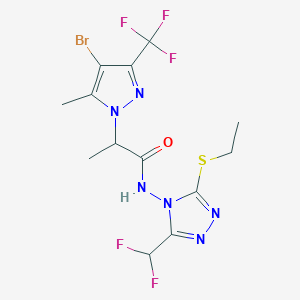 2-[4-bromo-5-methyl-3-(trifluoromethyl)-1H-pyrazol-1-yl]-N-[3-(difluoromethyl)-5-(ethylsulfanyl)-4H-1,2,4-triazol-4-yl]propanamide