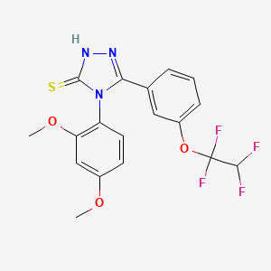 molecular formula C18H15F4N3O3S B4362472 4-(2,4-DIMETHOXYPHENYL)-5-[3-(1,1,2,2-TETRAFLUOROETHOXY)PHENYL]-4H-1,2,4-TRIAZOL-3-YLHYDROSULFIDE 