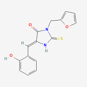 molecular formula C15H12N2O3S B4362476 1-(2-FURYLMETHYL)-4-[(Z)-1-(2-HYDROXYPHENYL)METHYLIDENE]-2-SULFANYL-1H-IMIDAZOL-5-ONE 