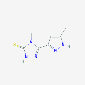 molecular formula C7H9N5S B4362482 4-METHYL-5-(5-METHYL-1H-PYRAZOL-3-YL)-4H-1,2,4-TRIAZOL-3-YLHYDROSULFIDE 