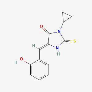 1-CYCLOPROPYL-4-[(Z)-1-(2-HYDROXYPHENYL)METHYLIDENE]-2-SULFANYL-1H-IMIDAZOL-5-ONE