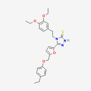 4-(3,4-DIETHOXYPHENETHYL)-5-{5-[(4-ETHYLPHENOXY)METHYL]-2-FURYL}-4H-1,2,4-TRIAZOL-3-YLHYDROSULFIDE