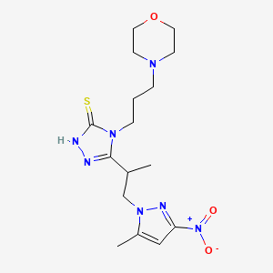 molecular formula C16H25N7O3S B4362516 5-[1-METHYL-2-(5-METHYL-3-NITRO-1H-PYRAZOL-1-YL)ETHYL]-4-(3-MORPHOLINOPROPYL)-4H-1,2,4-TRIAZOL-3-YLHYDROSULFIDE 