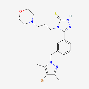 5-{3-[(4-BROMO-3,5-DIMETHYL-1H-PYRAZOL-1-YL)METHYL]PHENYL}-4-(3-MORPHOLINOPROPYL)-4H-1,2,4-TRIAZOL-3-YLHYDROSULFIDE