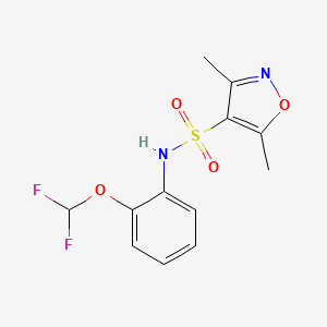 molecular formula C12H12F2N2O4S B4362531 N-[2-(difluoromethoxy)phenyl]-3,5-dimethyl-1,2-oxazole-4-sulfonamide 