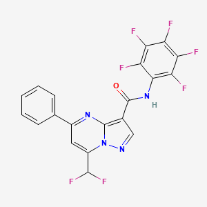 molecular formula C20H9F7N4O B4362540 7-(difluoromethyl)-N-(2,3,4,5,6-pentafluorophenyl)-5-phenylpyrazolo[1,5-a]pyrimidine-3-carboxamide 