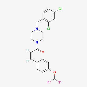 (Z)-1-[4-(2,4-DICHLOROBENZYL)PIPERAZINO]-3-[4-(DIFLUOROMETHOXY)PHENYL]-2-PROPEN-1-ONE