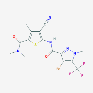 4-bromo-N-{3-cyano-5-[(dimethylamino)carbonyl]-4-methyl-2-thienyl}-1-methyl-5-(trifluoromethyl)-1H-pyrazole-3-carboxamide