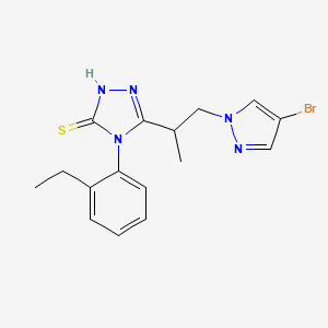 molecular formula C16H18BrN5S B4362596 5-[2-(4-BROMO-1H-PYRAZOL-1-YL)-1-METHYLETHYL]-4-(2-ETHYLPHENYL)-4H-1,2,4-TRIAZOL-3-YLHYDROSULFIDE 