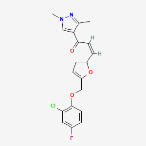 (Z)-3-{5-[(2-CHLORO-4-FLUOROPHENOXY)METHYL]-2-FURYL}-1-(1,3-DIMETHYL-1H-PYRAZOL-4-YL)-2-PROPEN-1-ONE