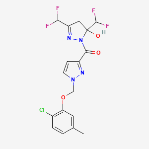 [3,5-bis(difluoromethyl)-5-hydroxy-4,5-dihydro-1H-pyrazol-1-yl]{1-[(2-chloro-5-methylphenoxy)methyl]-1H-pyrazol-3-yl}methanone