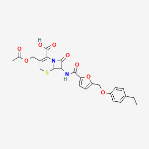 molecular formula C24H24N2O8S B4362713 3-[(ACETYLOXY)METHYL]-7-[({5-[(4-ETHYLPHENOXY)METHYL]-2-FURYL}CARBONYL)AMINO]-8-OXO-5-THIA-1-AZABICYCLO[4.2.0]OCT-2-ENE-2-CARBOXYLIC ACID 