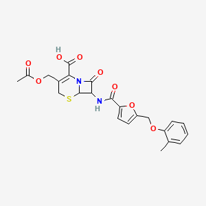 3-[(ACETYLOXY)METHYL]-7-[({5-[(2-METHYLPHENOXY)METHYL]-2-FURYL}CARBONYL)AMINO]-8-OXO-5-THIA-1-AZABICYCLO[4.2.0]OCT-2-ENE-2-CARBOXYLIC ACID