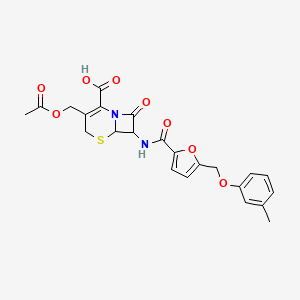 3-[(ACETYLOXY)METHYL]-7-[({5-[(3-METHYLPHENOXY)METHYL]-2-FURYL}CARBONYL)AMINO]-8-OXO-5-THIA-1-AZABICYCLO[4.2.0]OCT-2-ENE-2-CARBOXYLIC ACID