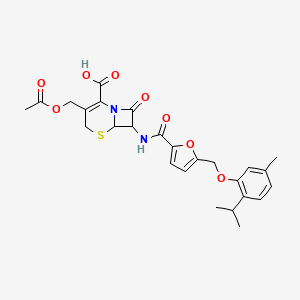 3-[(ACETYLOXY)METHYL]-7-[({5-[(2-ISOPROPYL-5-METHYLPHENOXY)METHYL]-2-FURYL}CARBONYL)AMINO]-8-OXO-5-THIA-1-AZABICYCLO[4.2.0]OCT-2-ENE-2-CARBOXYLIC ACID