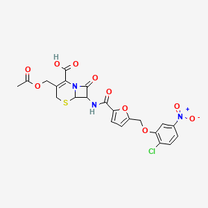 3-[(ACETYLOXY)METHYL]-7-[({5-[(2-CHLORO-5-NITROPHENOXY)METHYL]-2-FURYL}CARBONYL)AMINO]-8-OXO-5-THIA-1-AZABICYCLO[4.2.0]OCT-2-ENE-2-CARBOXYLIC ACID