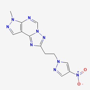 7-methyl-2-[2-(4-nitro-1H-pyrazol-1-yl)ethyl]-7H-pyrazolo[4,3-e][1,2,4]triazolo[1,5-c]pyrimidine