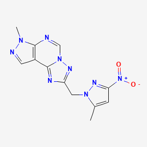 7-methyl-2-[(5-methyl-3-nitro-1H-pyrazol-1-yl)methyl]-7H-pyrazolo[4,3-e][1,2,4]triazolo[1,5-c]pyrimidine