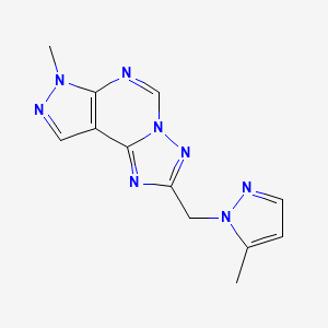 7-methyl-2-[(5-methyl-1H-pyrazol-1-yl)methyl]-7H-pyrazolo[4,3-e][1,2,4]triazolo[1,5-c]pyrimidine