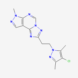 2-[2-(4-chloro-3,5-dimethyl-1H-pyrazol-1-yl)ethyl]-7-methyl-7H-pyrazolo[4,3-e][1,2,4]triazolo[1,5-c]pyrimidine