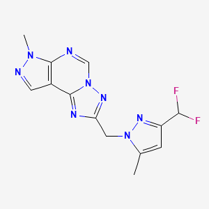 2-{[3-(difluoromethyl)-5-methyl-1H-pyrazol-1-yl]methyl}-7-methyl-7H-pyrazolo[4,3-e][1,2,4]triazolo[1,5-c]pyrimidine