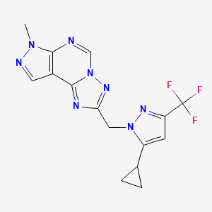 2-{[5-cyclopropyl-3-(trifluoromethyl)-1H-pyrazol-1-yl]methyl}-7-methyl-7H-pyrazolo[4,3-e][1,2,4]triazolo[1,5-c]pyrimidine