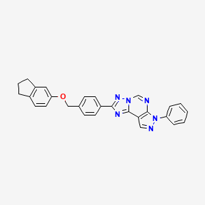 2,3-DIHYDRO-1H-INDEN-5-YL [4-(7-PHENYL-7H-PYRAZOLO[4,3-E][1,2,4]TRIAZOLO[1,5-C]PYRIMIDIN-2-YL)BENZYL] ETHER