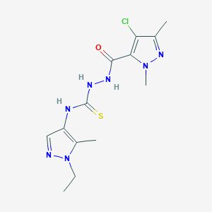 2-[(4-CHLORO-1,3-DIMETHYL-1H-PYRAZOL-5-YL)CARBONYL]-N-(1-ETHYL-5-METHYL-1H-PYRAZOL-4-YL)-1-HYDRAZINECARBOTHIOAMIDE