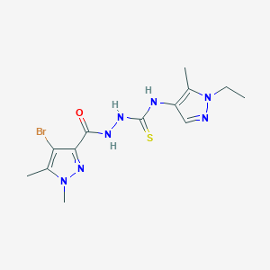 2-[(4-BROMO-1,5-DIMETHYL-1H-PYRAZOL-3-YL)CARBONYL]-N-(1-ETHYL-5-METHYL-1H-PYRAZOL-4-YL)-1-HYDRAZINECARBOTHIOAMIDE