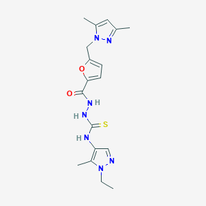 2-({5-[(3,5-DIMETHYL-1H-PYRAZOL-1-YL)METHYL]-2-FURYL}CARBONYL)-N-(1-ETHYL-5-METHYL-1H-PYRAZOL-4-YL)-1-HYDRAZINECARBOTHIOAMIDE