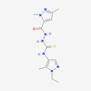 2-[(1,3-DIMETHYL-1H-PYRAZOL-5-YL)CARBONYL]-N-(1-ETHYL-5-METHYL-1H-PYRAZOL-4-YL)-1-HYDRAZINECARBOTHIOAMIDE