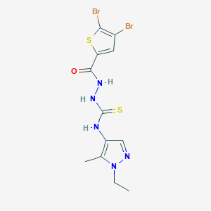 2-[(4,5-DIBROMO-2-THIENYL)CARBONYL]-N-(1-ETHYL-5-METHYL-1H-PYRAZOL-4-YL)-1-HYDRAZINECARBOTHIOAMIDE