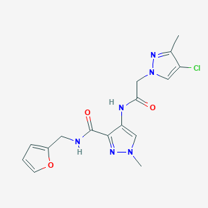 4-{[2-(4-CHLORO-3-METHYL-1H-PYRAZOL-1-YL)ACETYL]AMINO}-N-(2-FURYLMETHYL)-1-METHYL-1H-PYRAZOLE-3-CARBOXAMIDE