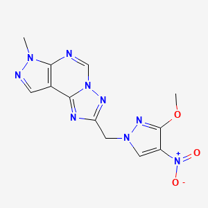 2-[(3-methoxy-4-nitro-1H-pyrazol-1-yl)methyl]-7-methyl-7H-pyrazolo[4,3-e][1,2,4]triazolo[1,5-c]pyrimidine