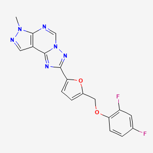 2,4-DIFLUOROPHENYL {[5-(7-METHYL-7H-PYRAZOLO[4,3-E][1,2,4]TRIAZOLO[1,5-C]PYRIMIDIN-2-YL)-2-FURYL]METHYL} ETHER