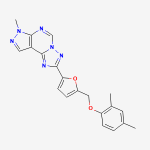 molecular formula C20H18N6O2 B4363015 2-{5-[(2,4-dimethylphenoxy)methyl]-2-furyl}-7-methyl-7H-pyrazolo[4,3-e][1,2,4]triazolo[1,5-c]pyrimidine 