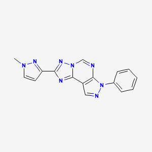 molecular formula C16H12N8 B4363025 2-(1-methyl-1H-pyrazol-3-yl)-7-phenyl-7H-pyrazolo[4,3-e][1,2,4]triazolo[1,5-c]pyrimidine 