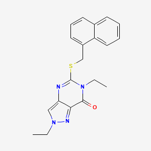 molecular formula C20H20N4OS B4363030 2,6-DIETHYL-5-[(1-NAPHTHYLMETHYL)SULFANYL]-2,6-DIHYDRO-7H-PYRAZOLO[4,3-D]PYRIMIDIN-7-ONE 