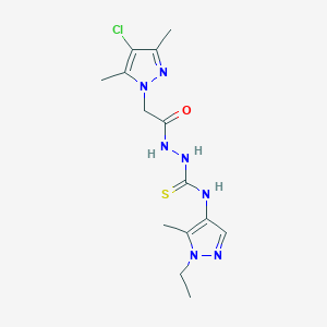 2-[2-(4-CHLORO-3,5-DIMETHYL-1H-PYRAZOL-1-YL)ACETYL]-N-(1-ETHYL-5-METHYL-1H-PYRAZOL-4-YL)-1-HYDRAZINECARBOTHIOAMIDE