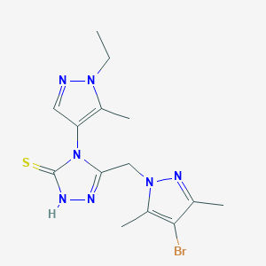 5-[(4-BROMO-3,5-DIMETHYL-1H-PYRAZOL-1-YL)METHYL]-4-(1-ETHYL-5-METHYL-1H-PYRAZOL-4-YL)-4H-1,2,4-TRIAZOL-3-YLHYDROSULFIDE