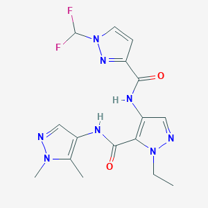 4-({[1-(DIFLUOROMETHYL)-1H-PYRAZOL-3-YL]CARBONYL}AMINO)-N-(1,5-DIMETHYL-1H-PYRAZOL-4-YL)-1-ETHYL-1H-PYRAZOLE-5-CARBOXAMIDE