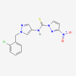 molecular formula C14H11ClN6O2S B4363111 N-[1-(2-chlorobenzyl)-1H-pyrazol-4-yl]-3-nitro-1H-pyrazole-1-carbothioamide 