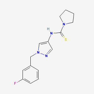 molecular formula C15H17FN4S B4363121 N-[1-(3-fluorobenzyl)-1H-pyrazol-4-yl]-1-pyrrolidinecarbothioamide 