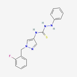 molecular formula C17H16FN5S B4363182 N-[1-(2-FLUOROBENZYL)-1H-PYRAZOL-4-YL]-2-PHENYL-1-HYDRAZINECARBOTHIOAMIDE 