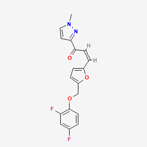 (Z)-3-{5-[(2,4-DIFLUOROPHENOXY)METHYL]-2-FURYL}-1-(1-METHYL-1H-PYRAZOL-3-YL)-2-PROPEN-1-ONE