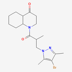 molecular formula C18H26BrN3O2 B4363195 1-[3-(4-bromo-3,5-dimethyl-1H-pyrazol-1-yl)-2-methylpropanoyl]octahydro-4(1H)-quinolinone 